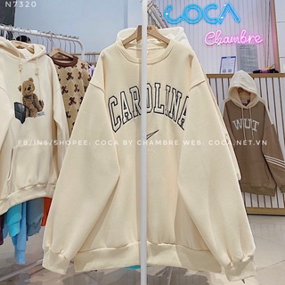 🍰 áo swe nỉ bông dày thêu chữ carolina form rộng
