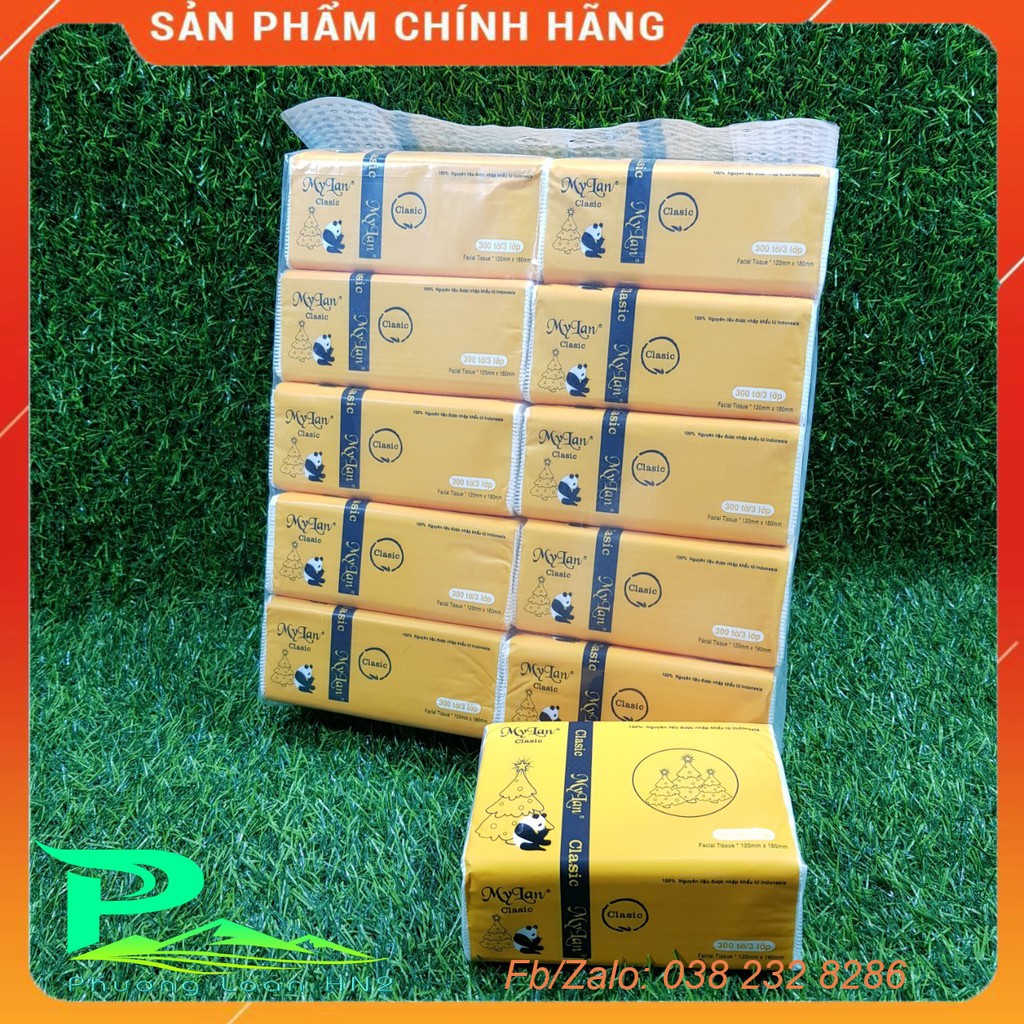 Khăn giấy rút My Lan gấu Trúc - Lốc 10 gói [100 tờ x 3 lớp]