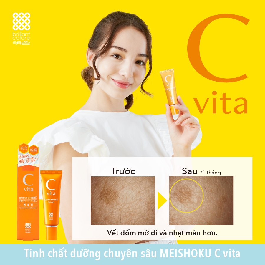 Tinh Chất Chứa Vitamin C Dưỡng Trắng Da & Dưỡng Ẩm MEISHOKU CVita 30ML