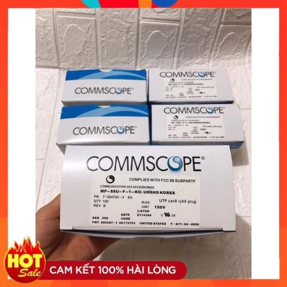 Hạt Mạng COMMSCOPE Cat6 Chính Hãng Cao Cấp Túi 100 Hạt Chân Đồng