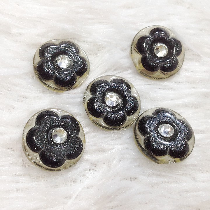 Nút áo bông mai 3d cúc khuy hoa đính đá xoàn nhiều màu dễ thương