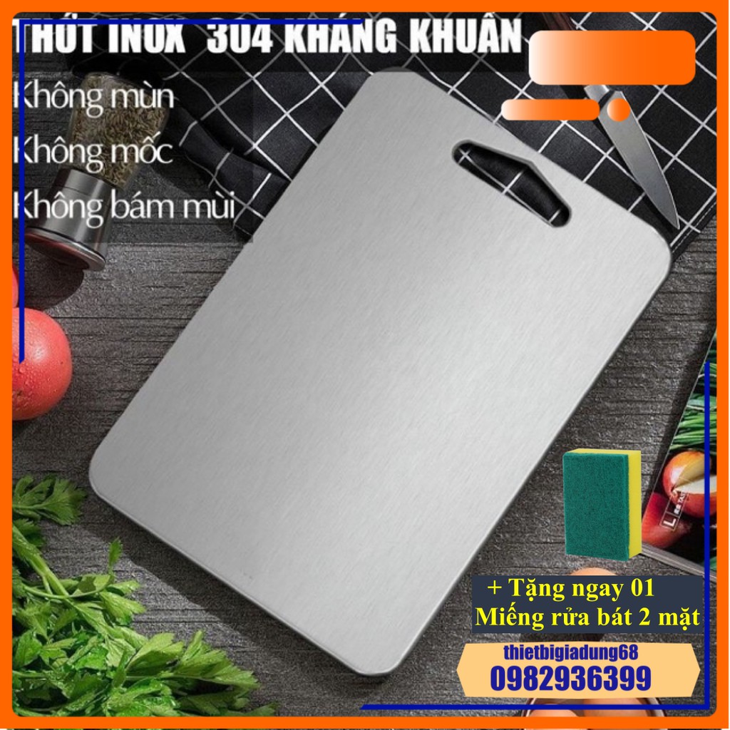 Thớt Inox 304 Cao Cấp Kháng Khuẩn Sạch Sẽ – Chống Rỉ Sét Nấm Mốc