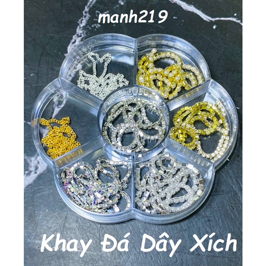 Khay Dây Xích Đá Mix 7 Mẫu Đính Móng Tay Nail