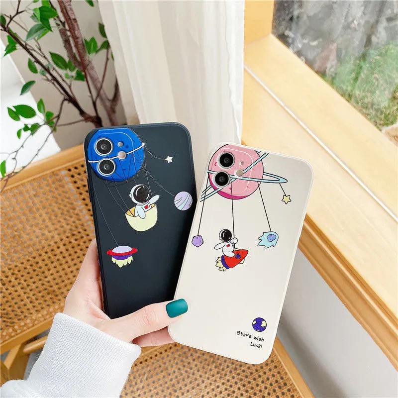 Ốp lưng iphone cạnh vuông in hình viền Phi hành gia BVC 7plus/8plus/x/xs/11/11promax/12/12promax - DT08 Dino Case