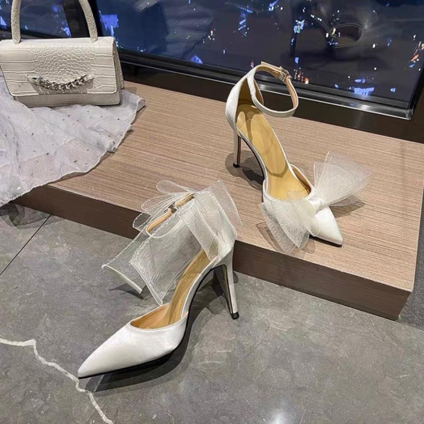 Giày cao gót đính nơ tiêu thư đáng yêu cho các nàng A19