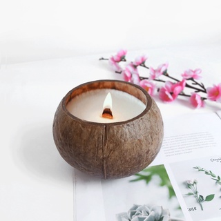 Nến thơm gáo dừa handmade - tinh dầu thiên nhiên sáp nành thuần thiên nhiên
