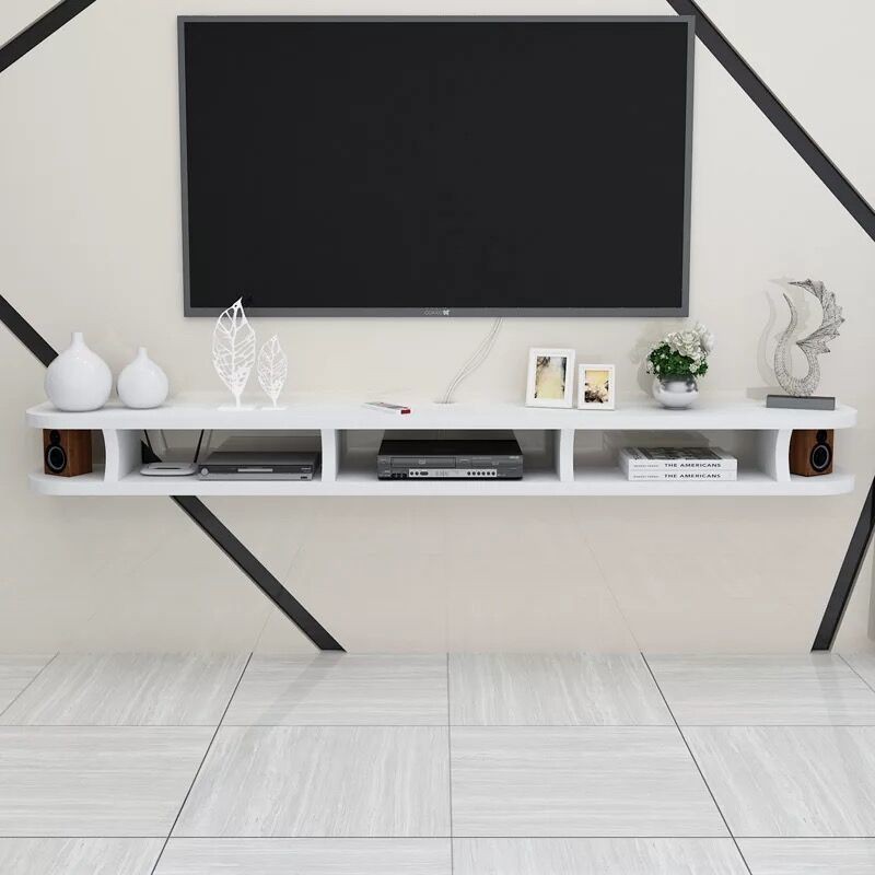 Bán trước☬☄Tủ tivi treo tường hiện đại tối giản phòng khách ngủ gỗ nguyên tấm kệ âm set-top box