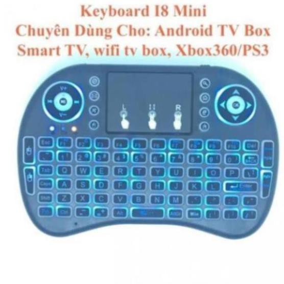 Bàn Phím Không Dây i8 Mini UKB500 Có Đèn Led Dùng Cho Android TV Box, Smart TV, Laptop