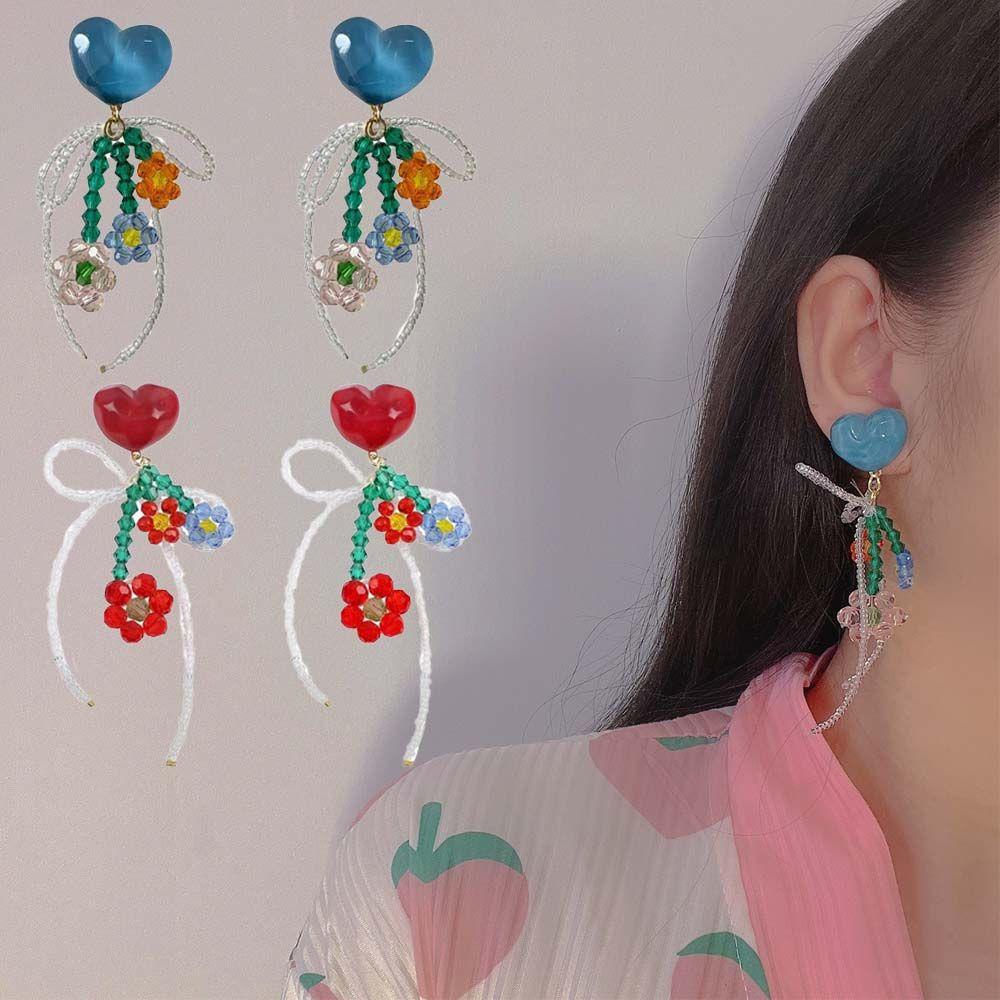 Khuyên Tai Acrylic Hình Hoa Phong Cách Hàn Quốc Cá Tính Cho Nữ