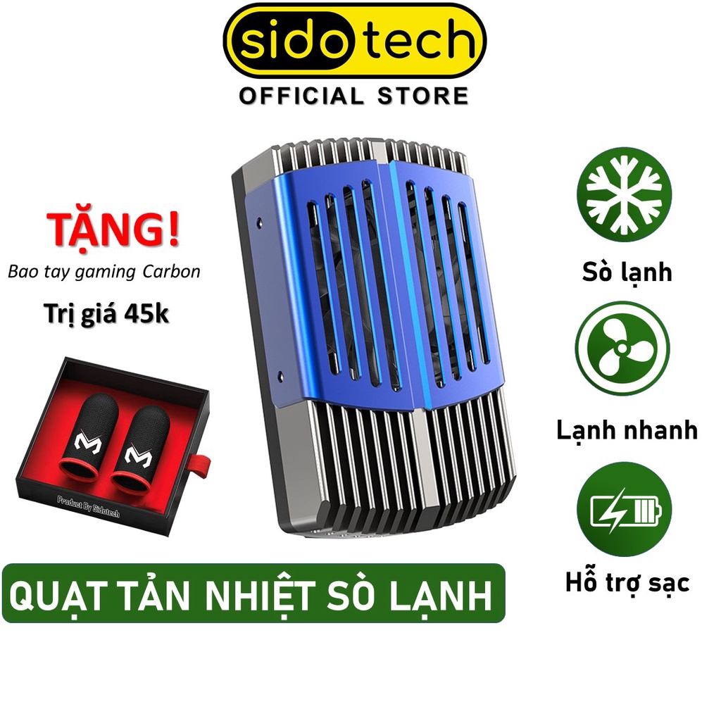 Quạt tản nhiệt điện thoại gaming sò lạnh SIDOTECH DL08 làm lạnh sâu Led RGB quạt 9 cánh chống ồn tránh giật lag máy