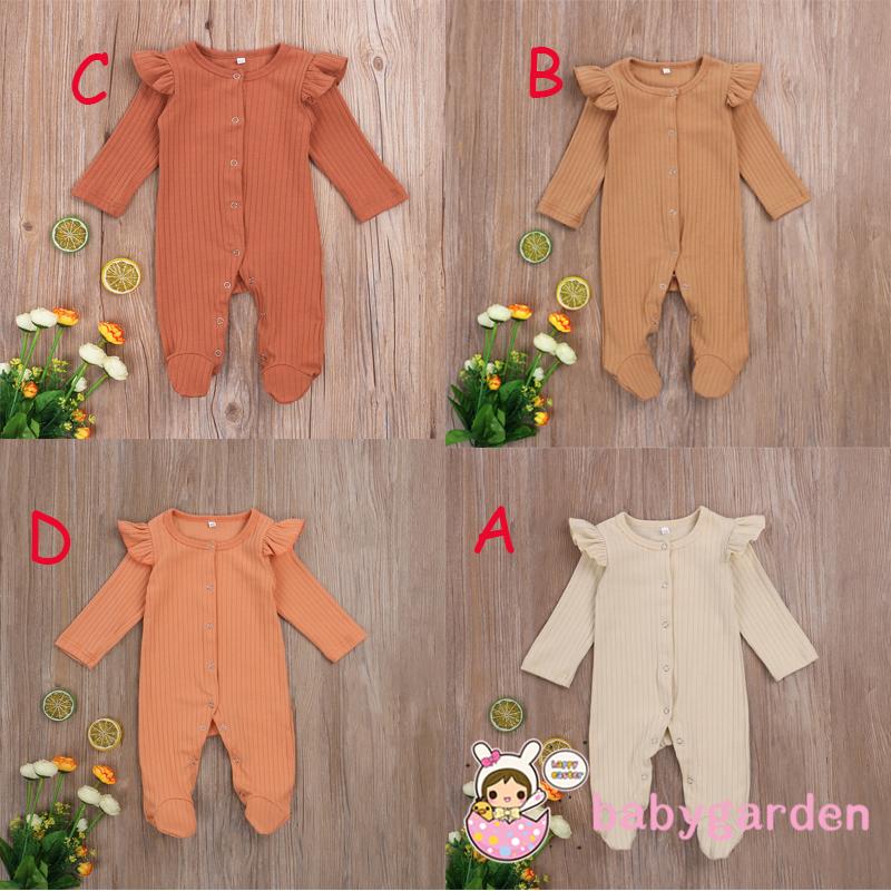 Áo liền quần dệt kim tay dài màu trơn dễ thương cao cấp cho bé 0-6 tháng tuổi