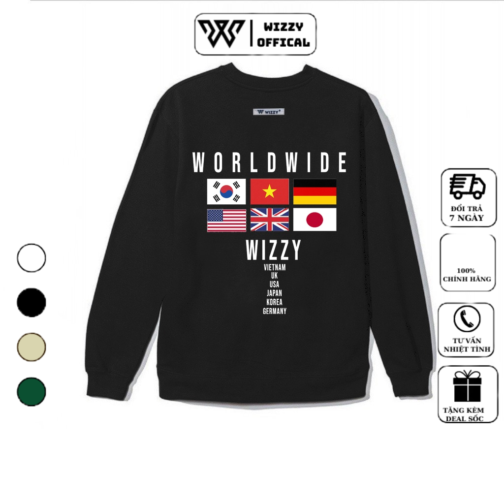 Áo sweater nam tay dài, áo thu đông nam chất nỉ Hàn Quốc cổ tròn in world wide phong cách mã STW12