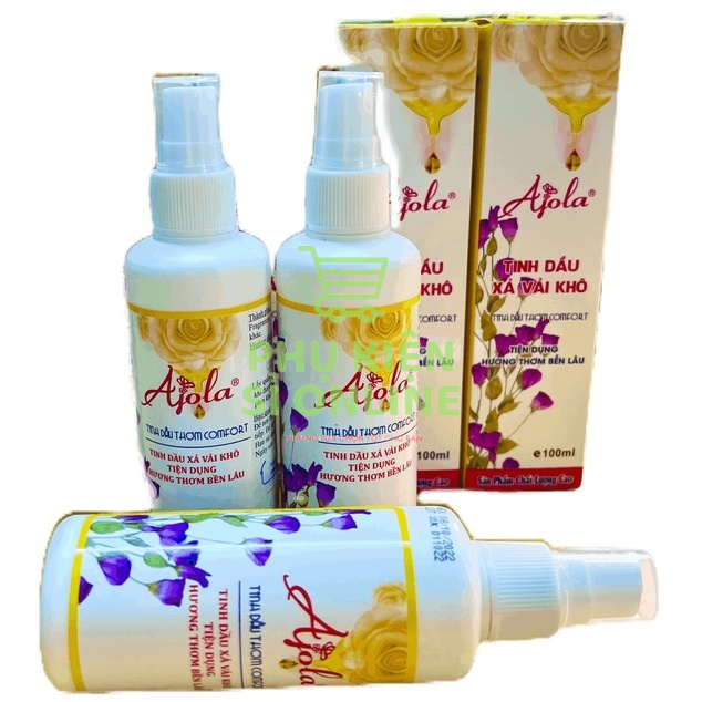 Tinh dầu xã vải khô Ajola mang hương ban mai Comfort suốt cả ngày 100ml, an toàn và tiện dụng cho mọi nhà