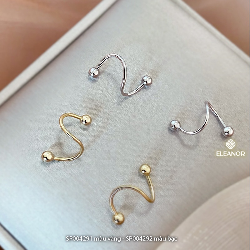 Bông tai nữ nụ chuôi bạc 925 Eleanor Accessories phụ kiện trang sức nhỏ xinh dáng cong ôm tai