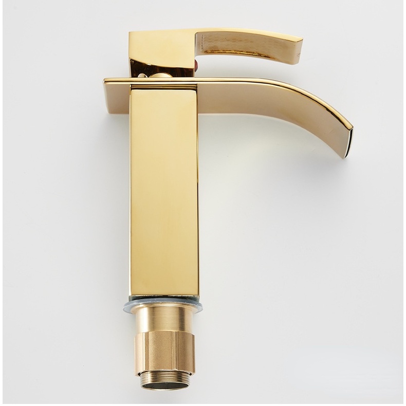 Vòi Nước Nóng Lạnh Bằng Đồng Thau Màu Vàng Sang Trọng Cho Nhà Bếp / Phòng Tắm