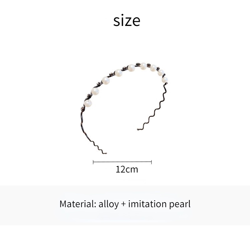 Băng đô cài tóc đính ngọc trai đơn giản phong cách Hàn Quốc mới