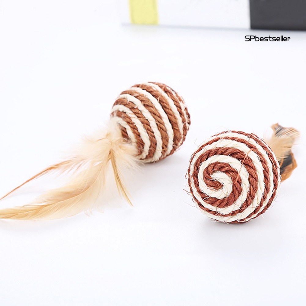 Quả Bóng Đồ Chơi Đính Lông Vũ Vui Nhộn Dành Cho Mèo Cưng