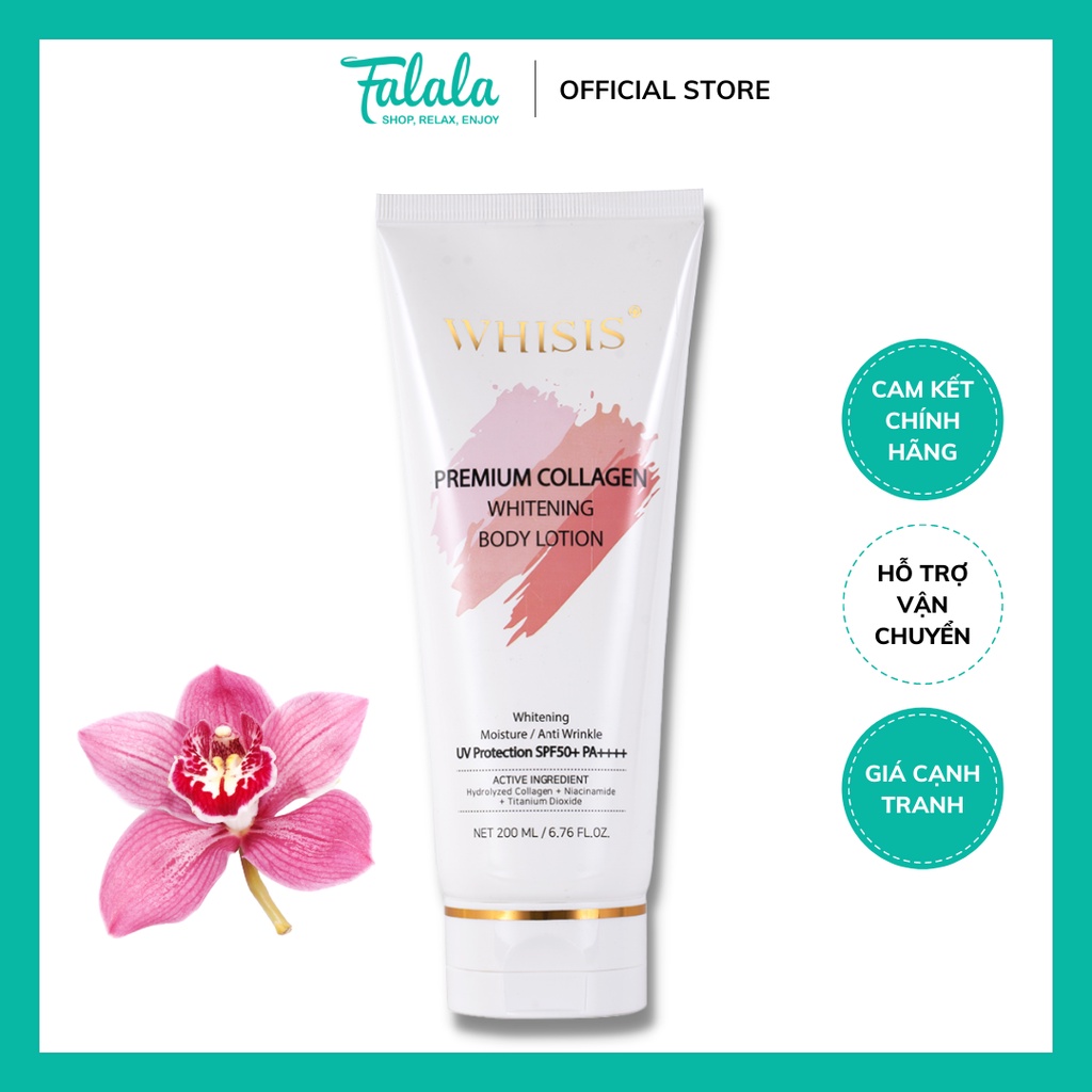 Kem Dưỡng Thể Trắng Da WHISIS Chống Nắng - Premium Collagen Whitening Body Lotion 200ml