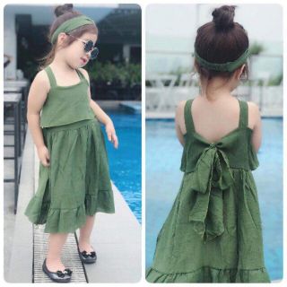 Váy nơ lưng cực xinh cho bé gái