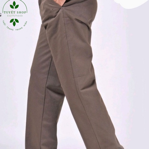 Quần Kaki Nam Trung Niên Dài Cao Cấp Đứng Dáng, Không Nhăn.