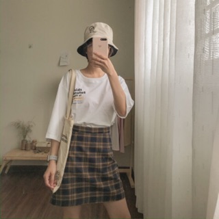 [ẢNH CHỤP THẬT] CHÂN VÁY CHỮ A KẺ CARO