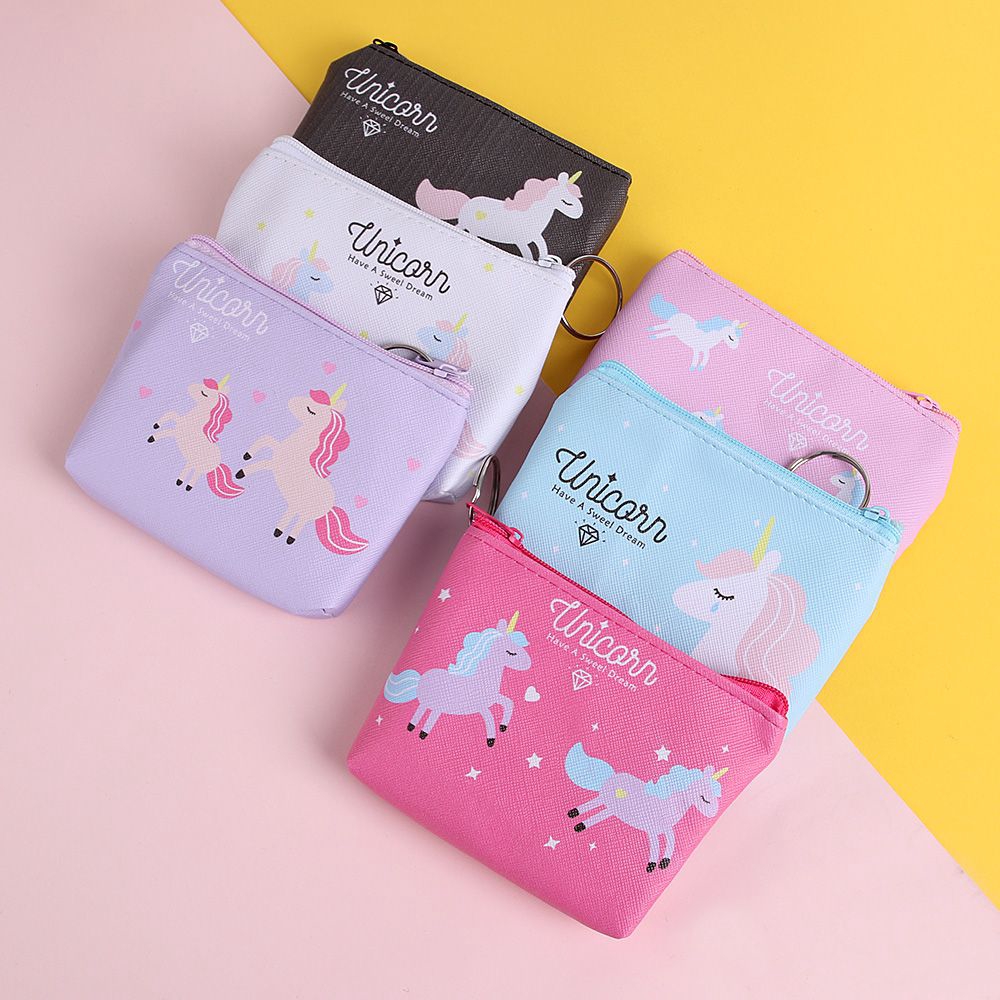 Ví Tiền Khóa Kéo In Hình Kỳ Lân Cho Nữ