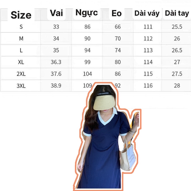 Đầm Polo Cổ V Dáng Dài Cộc Tay MEI YING OFFICIAL. Váy Công Sở Cổ Đức Dáng Dài Thiết Kế Chiết Eo Hàng Quảng Châu