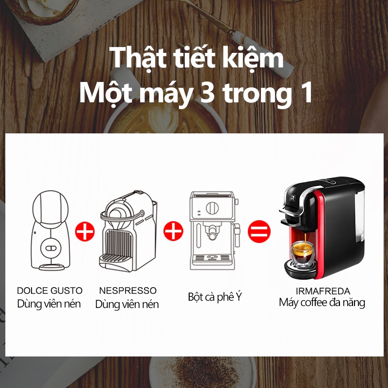 Máy pha cà phê đa năng máy pha coffee dùng được với bột viên nén nespresso DG Nestle gia dụng pha nhanh cà phê buổi sáng