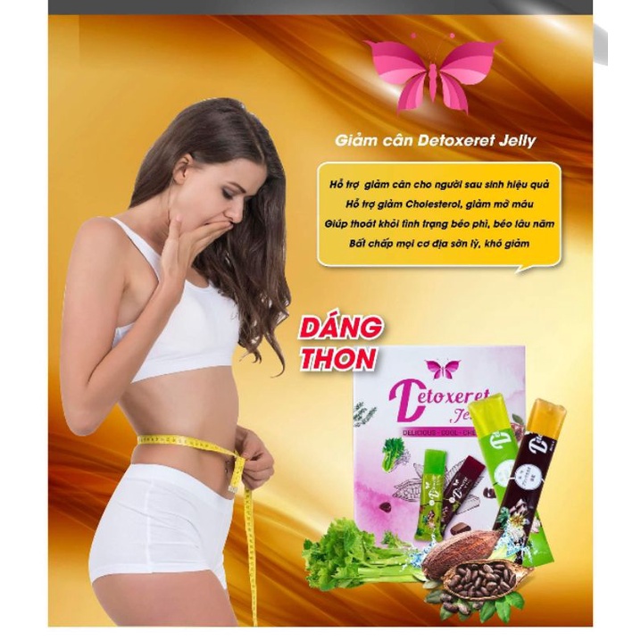 Thạch Detoxret Jelly giảm cân nhanh và an toàn. Hộp 15 gói giảm 5kg . Hàng chính hãng có bảo hành.