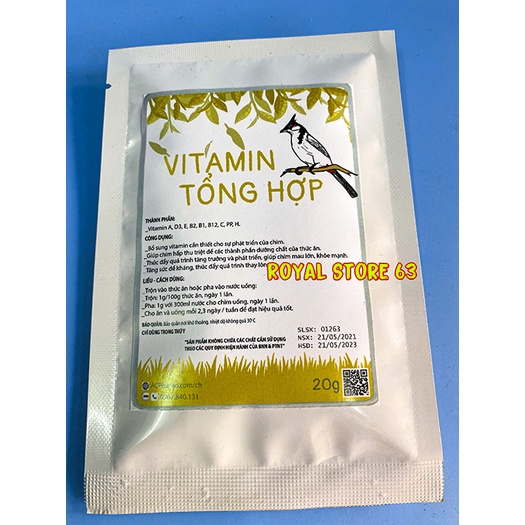 Vitamin Tổng Hợp Dành Cho Chim Cảnh Acpharno 20gram Vitamin A D E C B