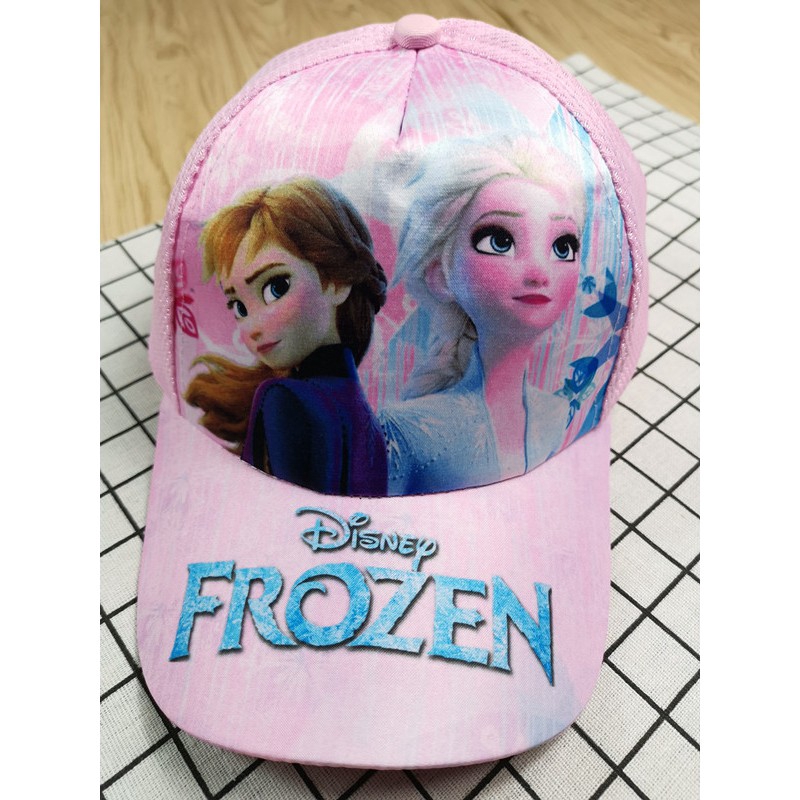 Mũ Lưỡi Trai Thêu Hình Elsa Và Anna Cho Bé Gái