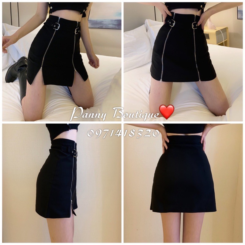 Chân đầm kéo khoá khuy cài cá tính, style ulzzang Hàn Quốc 🌻 Panny Boutique 🌻