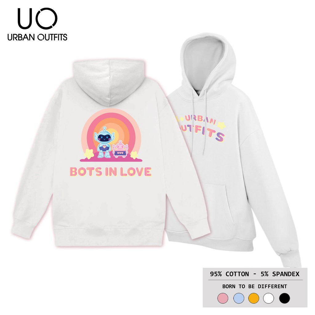 Áo Hoodie Nữ Nam Form Rộng URBAN OUTFITS In Bots In Love HOO06 Chui Đầu Thun Cotton Nỉ | BigBuy360 - bigbuy360.vn