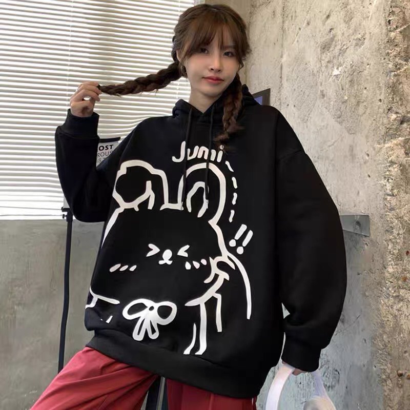 Áo hoodie thỏ đáng yêu chất liệu nỉ 000868