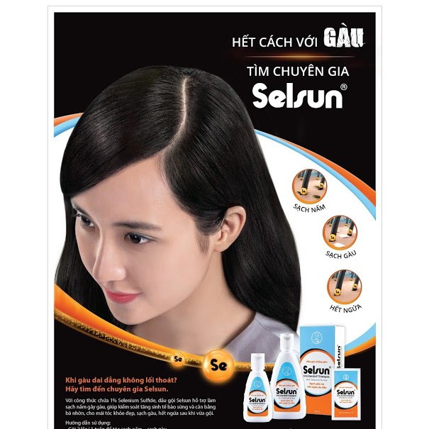 Dầu gội chống gàu Selsun 100ml Anti Dandruff Shampoo sạch nấm, hết ngứa da đầu 50ml