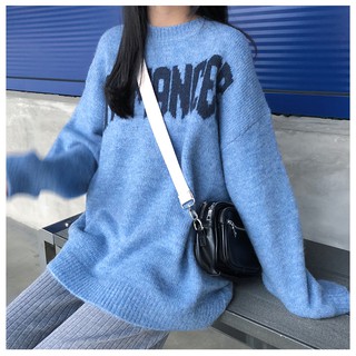 [ORDER 15 NGÀY] Áo len ulzzang dáng rộng tay xuông màu xanh dương