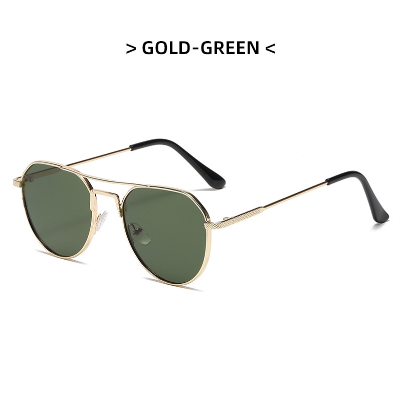 (YUZHU) Kính Mát Gọng Kim Loại Hình Oval Hai Màu Sắc Phong Cách INS Retro Thời Trang Unisex