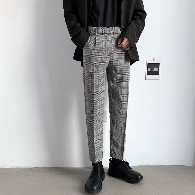Quần dài họa tiết ca rô thời trang size S-3XL dành cho nam