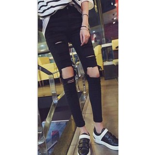 Quần Jeans Rách Ôm Dáng Co Dãn Size Lớn