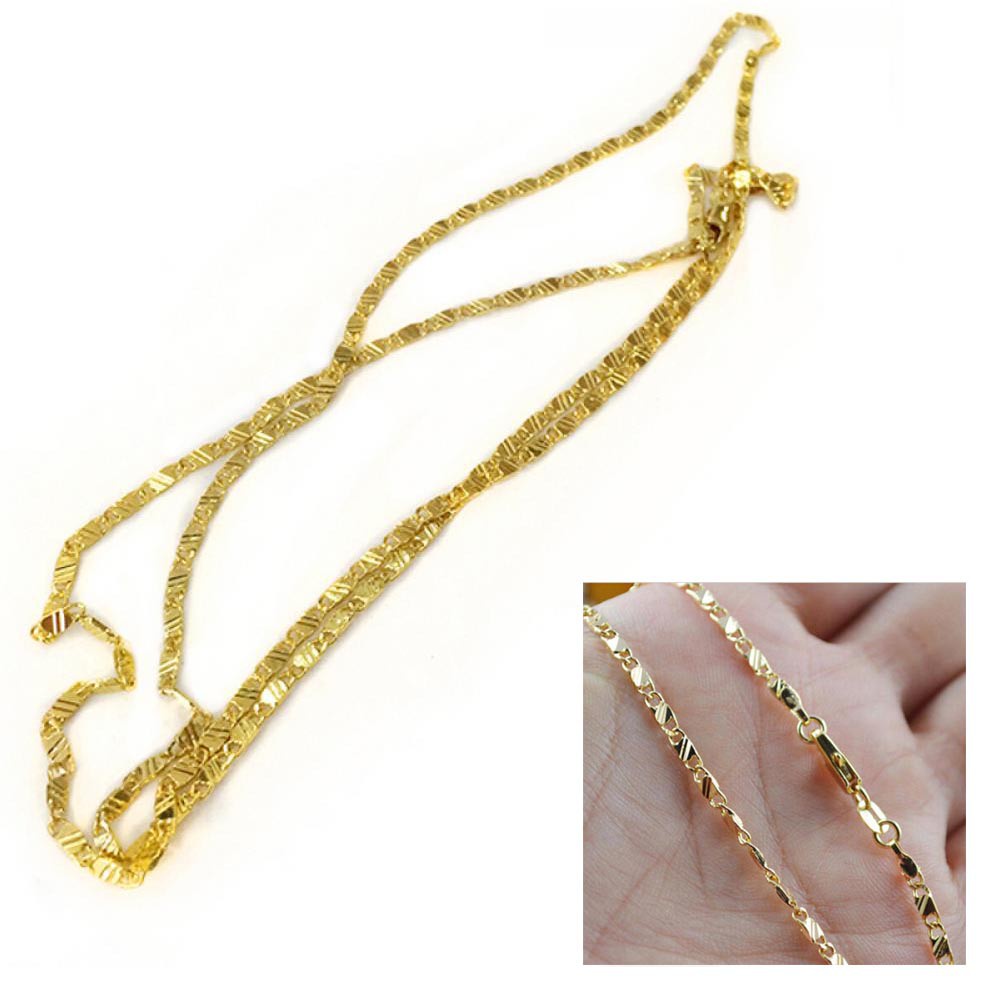 Vòng cổ Thiết Kế Mới Mạ Vàng 18K|Nhẫn Thời Trang Cho Nam Và Nữ Kích Thước 16-30 Inch