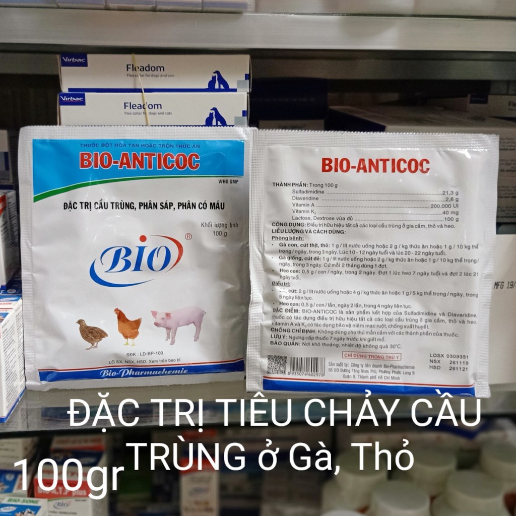 Anticoc Bio ( Gói 100Gr ) Tri Cầu Trùng Thỏ & Gia Cầm