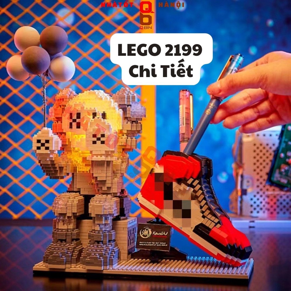 Mô hình phi hành gia lego tặng kèm đèn led đom đóm kích thước lớn trang trí bàn làm việc