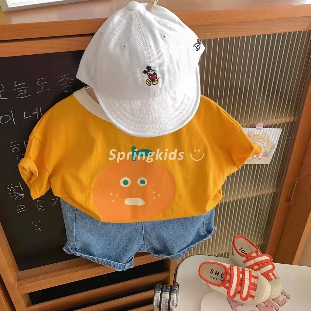 Áo Thun Tay Ngắn 100% Cotton Nguyên Chất Thoáng Khí Phong Cách Nhật Bản Dễ Thương Dành Cho Bé Gái