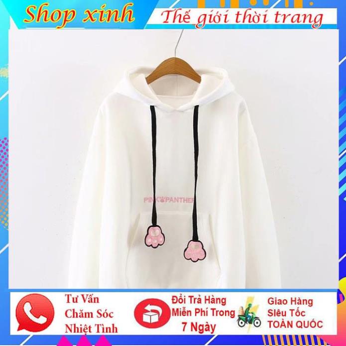 Áo hoodie nữ nỉ thời trang mùa đông freesize thêu mèo tai thỏ dưới 55kg cực Kute cho cô nàng năng động,cá tính. | BigBuy360 - bigbuy360.vn