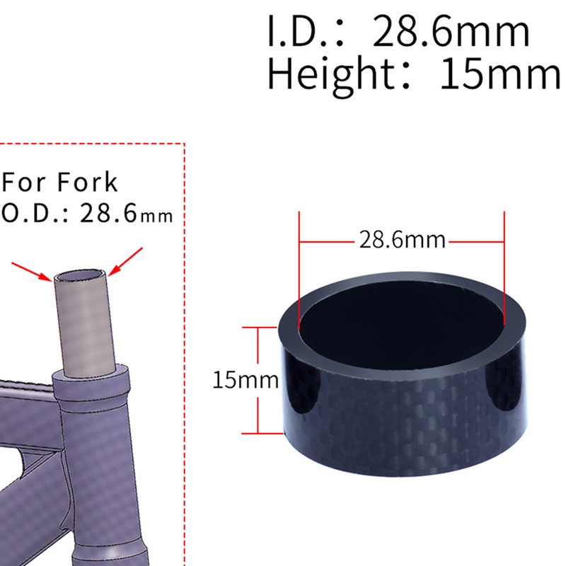 Vòng Đệm Phuộc Trước Bằng Sợi Carbon 28.6mm OD2 Chuyên Dụng Cho Xe Đạp Leo Núi