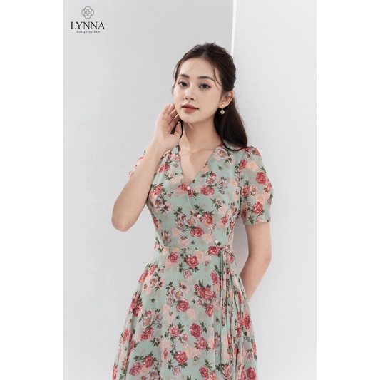 D125 VÁY XANH HOA HỒNG