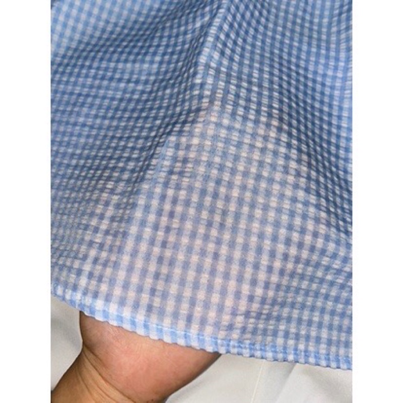 SET ÁO 2 DÂY KẺ XANH BUỘC NƠ KÈM QUẦN SOOC TRẮNG SIÊU XINH