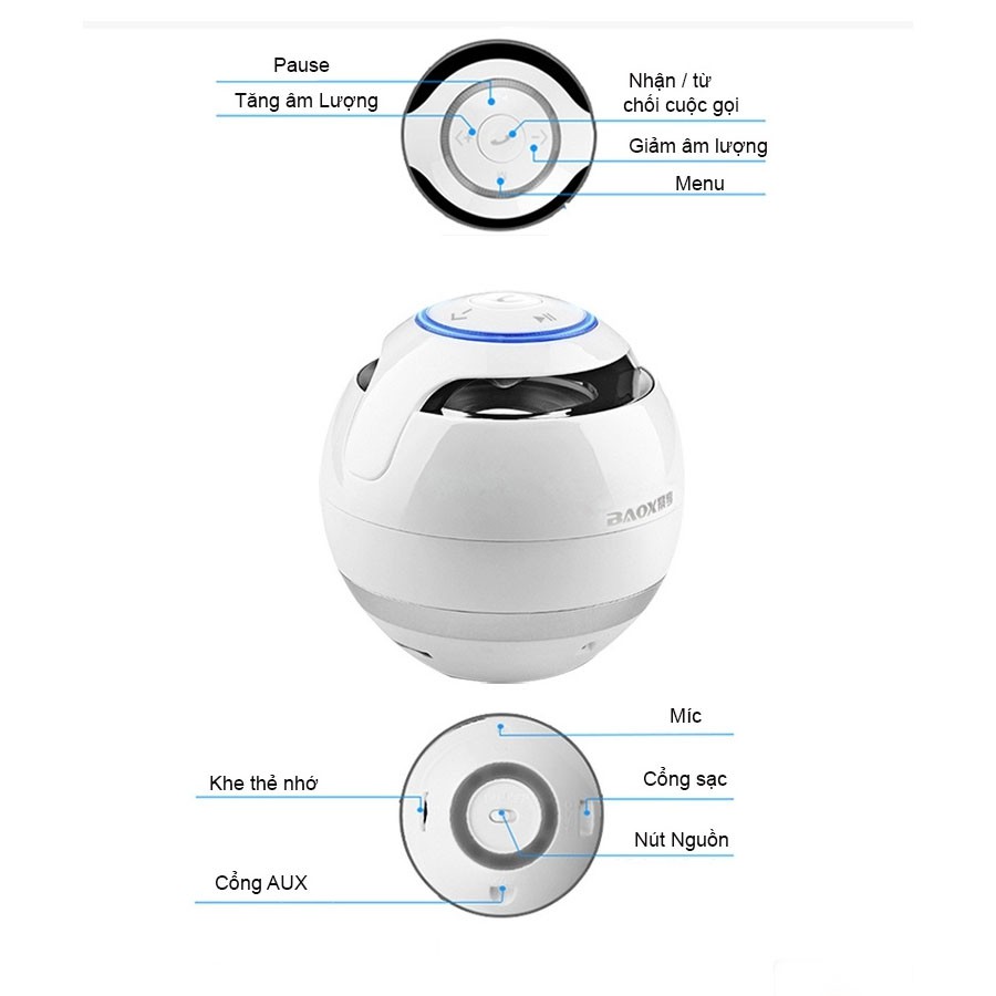 (xả kho)Loa bluetooth mini di động hình cầu Loa trứng mini 360 độc đáo hỗ trợ thẻ nhớ