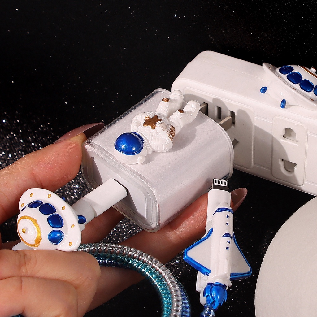 Charger Protector DIY astronaut pattern for Iphone 5w 18w 20w