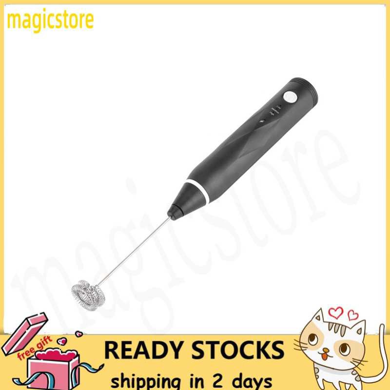 Magicstore Handheld milk frother  electric with rustproof whisk 3-speed USB rechargeable coffee mixer stirrer egg